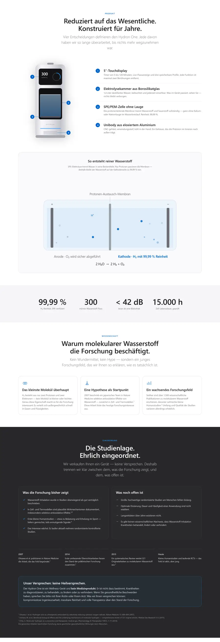 Startseite von Hydron One